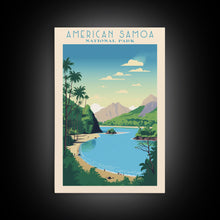 Carregar imagem no visualizador da galeria, American Samoa National Park Vatia Travel Art, National Park Print, Minimalist Travel Art, Midcentury Modern Style Landscape Painting
