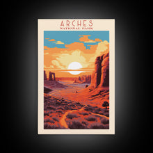 Carregar imagem no visualizador da galeria, Arches National Park Utah Travel Art, National Park Print, Minimalist Travel Art, Midcentury Modern Style Landscape Painting
