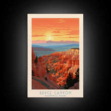Carregar imagem no visualizador da galeria, Bryce Canyon National Park Utah Travel Art, National Park Print, Minimalist Travel Art, Midcentury Modern Style Landscape Painting
