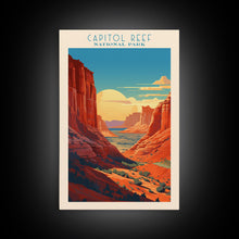 Carregar imagem no visualizador da galeria, Capital Reef National Park Travel Poster Print, Canvas Print Wall Art, Utah Travel Art, Midcentury Modern Travel Decor
