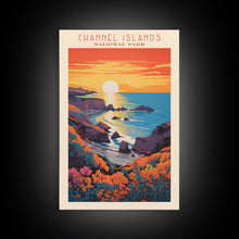 Cargar imagen en el visor de la galería, Channel Islands National Park California Travel Art, National Park Print, Minimalist Travel Art, Midcentury Modern Style Landscape Painting
