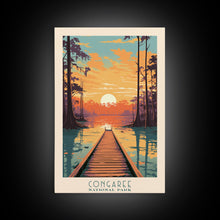 Cargar imagen en el visor de la galería, Congaree National Park Travel Poster Print, Canvas Print Wall Art, South Carolina Travel Art, Midcentury Modern Travel Decor
