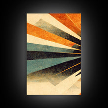 Carregar imagem no visualizador da galeria, Abstract Midcentury Modern Sunburst, Art Deco Style art, sun with rays, sun burst, boho style, 3 Piece Wall Art, Ready To Hang Canvas Print
