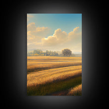 Carregar imagem no visualizador da galeria, A lone tree in a Texas field, Canvas print, Texan art, Prairies, fields and grass, 3 Piece Wall Art, Ready To Hang Canvas Print
