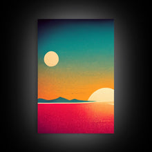 Carregar imagem no visualizador da galeria, Art Deco Sunset, 3 Piece Wall Art, Ready To Hang Canvas Print, Cool Unique Living Room Wall Art Decor
