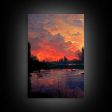 Carregar imagem no visualizador da galeria, Forest Sunset Wall Decor, Oil Painting Style, 3 Piece Wall Art, Ready To Hang Canvas Print, Cool Unique Living Room Wall Art Decor
