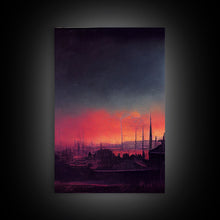 Load image into Gallery viewer, Haunted Sunset, Spooky Halloween Art, Gloomy Wall Decor, 3 Piece Canvas Decor, 3 Piece Wall Art, Ready To Hang Canvas Prints
