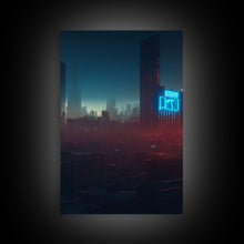 Load image into Gallery viewer, Cyberpunk Cityscape, Cyberpunk Concept Art at Sunset, Cool mancave art, 3 Piece Canvas Decor, 3 Piece Wall Art, Ready To Hang Canvas Prints
