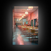Load image into Gallery viewer, Diner, Coffee Shop Wall Art, Retro Wall Art, Canvas Print, Wall Hanging, Portrait Art, Kitchen Wall Decor, Kitchen Art, Moving Gift
