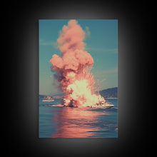 Cargar imagen en el visor de la galería, Exploding Boat, Nautical Wall Art, Ocean Wall Art, Canvas Print, Wall Hanging, Portrait Art, Unique Gift, Home Decor Prints, Office Decor
