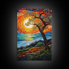 Carregar imagem no visualizador da galeria, Beach Art, Sunset, Abstract Art, Ocean Wall Art, Canvas Print, Wall Hanging, Portrait Art, Gift For Her, Kitchen Wall Decor, Farmhouse Art
