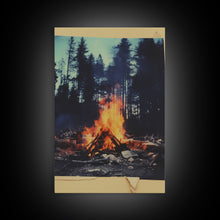Carregar imagem no visualizador da galeria, Camp, Outdoors Art, Campfire, Nature Wall Art, Canvas Print, Wall Hanging, Portrait Art, Friendship Gift, Modern Office Art, Bookshelf Decor
