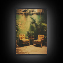 Cargar imagen en el visor de la galería, Chair, Tropical Art, Botanical Art, Canvas Print, Wall Hanging, Portrait Art, Home Decor Prints, Office Wall Decor, Modern House Art
