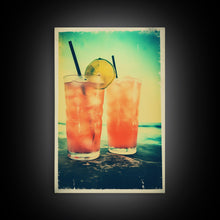 Cargar imagen en el visor de la galería, Cocktail Wall Print, Bar Cart Print, Canvas Print, Wall Hanging, Portrait Art, Cocktail Print, Kitchen Wall Art, Bar Wall Decor, Couple Gift
