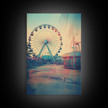 Load image into Gallery viewer, Ferris Wheel, Theme Park, Carnival Rides, Canvas Print, Wall Hanging, Portrait Art, New Homeowner Gift, Modern Home Decor, Bookshelf Decor

