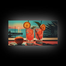 Carregar imagem no visualizador da galeria, Cantarito Cocktail Wall Art, Framed Canvas Print, Bar Decor, Basement Bar Wall Art, Vaporwave Aesthetic Wall Decor, Bar Cart Art
