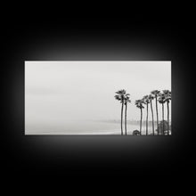 Carregar imagem no visualizador da galeria, Black And White Miami Rain Storm, Framed Canvas Print, Liminal Art, Liminal Spaces, Framed Wall Art, Office Decor, Dark Moody Art
