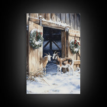 Cargar imagen en el visor de la galería, Cute Goats In The Winter, Rustic Farmhouse Wall Art, Holiday Gift, Gallery Wall Decor, Winter Vibes, Christmas 2024 Wall Art
