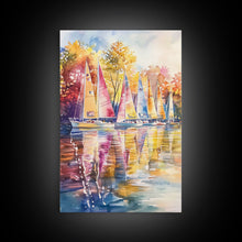 Cargar imagen en el visor de la galería, Church Steeple Surrounded By Fall Trees Framed Canvas Print Autumn Village Scene Best Gift Seasonal Wall Art Holiday Home Decor
