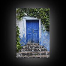 Cargar imagen en el visor de la galería, Change2 Mexican Wall Art, Colorful Mexican Door Architecture Painting Framed Canvas Print, Traditional Hacienda Architecture, Ready To Hang

