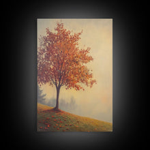 Load image into Gallery viewer, Framed Canvas Print of a Fall Landscape with Vibrant Autumn Tree and Leaves, Seasonal Wall Art, Best Gift Idea, Modern Farmhouse Decor
