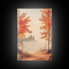 Carregar imagem no visualizador da galeria, Canvas Print of Serene Autumn Path with Misty Background, Fall Wall Art, Seasonal Decor, Gift Idea, Modern Farmhouse, Autumn Landscape
