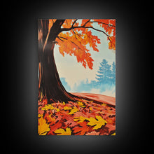 Carregar imagem no visualizador da galeria, Framed Canvas Print of Vibrant Autumn Tree and Leaves, Seasonal Wall Art, Fall Decor, Gift Idea, Modern Farmhouse, Autumn Landscape Art
