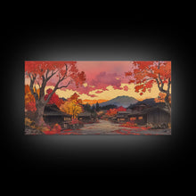 Carregar imagem no visualizador da galeria, Fall farmhouse wall art, moody landscape, canvas print, rustic Christmas decor, holiday decor, gallery wall, seasonal wall art
