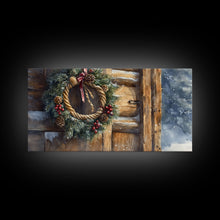 Cargar imagen en el visor de la galería, Christmas door decor, rustic Christmas decor, canvas print, Christmas decor wood, Christmas wall decor, holiday wall art
