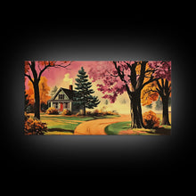 Carregar imagem no visualizador da galeria, Autumn Landscape Framed Canvas Print, Cozy Country Farmhouse Pathway Art, Fall Home Decor, Modern Farmhouse Seasonal Wall Art Gift Idea
