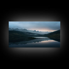 Carregar imagem no visualizador da galeria, Calm Reflection Of A Lake and Mountains, ready to hang canvas print wall art, Lakehouse Cabin Wall Decor
