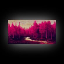 Cargar imagen en el visor de la galería, Fuchsia Forest, Surreal Abstract Trippy Psychedelic Art, Ready To Hang Canvas Print, Framed Wall Art
