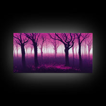 Load image into Gallery viewer, Purple Haunted Forest, Surreal Abstract Trippy Psychedelic Art, Ready To Hang Canvas Print, Framed Wall Art
