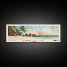 Carregar imagem no visualizador da galeria, Anse Soleil, Seychelles Watercolor Beach Print, Vacation Gift, Seychelles Wall Art, Framed Canvas Print, Framed Beach Painting

