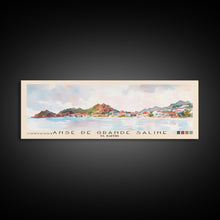 Load image into Gallery viewer, Anse de Grande Saline, St. Barths Watercolor Print, Vacation Gift, St. Barths Wall Art, Beach Painting, Beach Decor, Large Wall Art, Wood Frame Art
