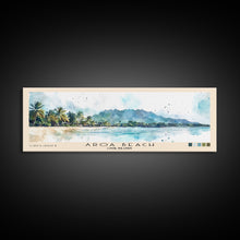 Load image into Gallery viewer, Aroa Beach, Cook Islands Watercolor Print, Vacation Gift, Cook Islands Wall Art, Beach Painting, Beach Decor, Large Wall Art, Wood Frame Art
