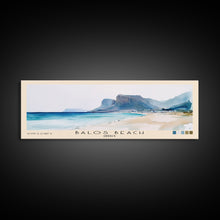 Carregar imagem no visualizador da galeria, Balos Beach, Greece Watercolor Beach Print, Vacation Gift, Greece Wall Art, Framed Canvas Print, Framed Beach Painting
