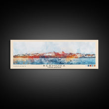 Load image into Gallery viewer, Bermuda, United Kingdom Watercolor Beach Print, Vacation Gift, United Kingdom Wall Art, Framed Canvas Print, Framed Beach Painting
