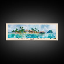 Load image into Gallery viewer, Bocas del Toro , Panamá Watercolor Beach Print, Vacation Gift, Panamá Wall Art, Framed Canvas Print, Framed Beach Painting
