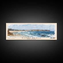 Load image into Gallery viewer, Bondi Beach, Sydney, Australia Watercolor Print, Vacation Gift, Sydney, Australia Wall Art, Beach Painting, Beach Decor, Large Wall Art, Wood Frame Art
