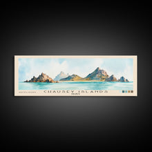 Cargar imagen en el visor de la galería, Chausey Islands, France Watercolor Beach Print, Vacation Gift, France Wall Art, Framed Canvas Print, Framed Beach Painting
