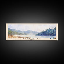Cargar imagen en el visor de la galería, Coiba Island, Panamá Watercolor Beach Print, Vacation Gift, Panamá Wall Art, Framed Canvas Print, Framed Beach Painting
