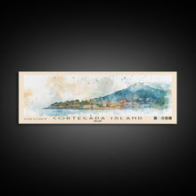 Load image into Gallery viewer, Cortegada Island, Spain Watercolor Beach Print, Vacation Gift, Spain Wall Art, Framed Canvas Print, Framed Beach Painting
