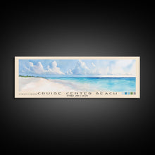 Load image into Gallery viewer, Cruise Center Beach, Turks and Caicos Watercolor Print, Vacation Gift, Turks and Caicos Wall Art, Beach Painting, Beach Decor, Large Wall Art, Wood Frame Art
