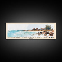 Load image into Gallery viewer, Curralinho Beach, Cape Verde, Senegal Watercolor Print, Vacation Gift, Senegal Wall Art, Beach Painting, Beach Decor, Large Wall Art, Wood Frame Art
