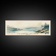 Load image into Gallery viewer, Flores Island, Portugal Watercolor Beach Print, Vacation Gift, Portugal Wall Art, Framed Canvas Print, Framed Beach Painting
