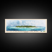 Load image into Gallery viewer, Fulhadhoo Island, Maldives Watercolor Beach Print, Vacation Gift, Maldives Wall Art, Beach Painting, Beach Decor, Beach Painting
