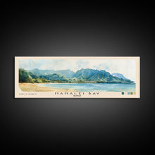 Cargar imagen en el visor de la galería, Hanalei Bay, Hawaii Watercolor Beach Print, Vacation Gift, Hawaii Wall Art, Framed Canvas Print, Framed Beach Painting
