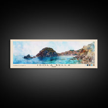 Load image into Gallery viewer, Isola Bella, Italy Watercolor Beach Print, Vacation Gift, Italy Wall Art, Framed Canvas Print, Framed Beach Painting

