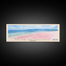 Load image into Gallery viewer, Pink sand Subic beach Matnog, Philippines Watercolor Print, Vacation Gift, Philippines Wall Art, Beach Painting, Beach Decor, Large Wall Art, Wood Frame Art
